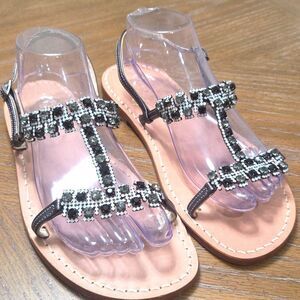 IL SANDALO CAPRESE ITALIAN LEATHER HANDMADE BLACK SANDALS  EUROPEAN SIZE 42,NWOT